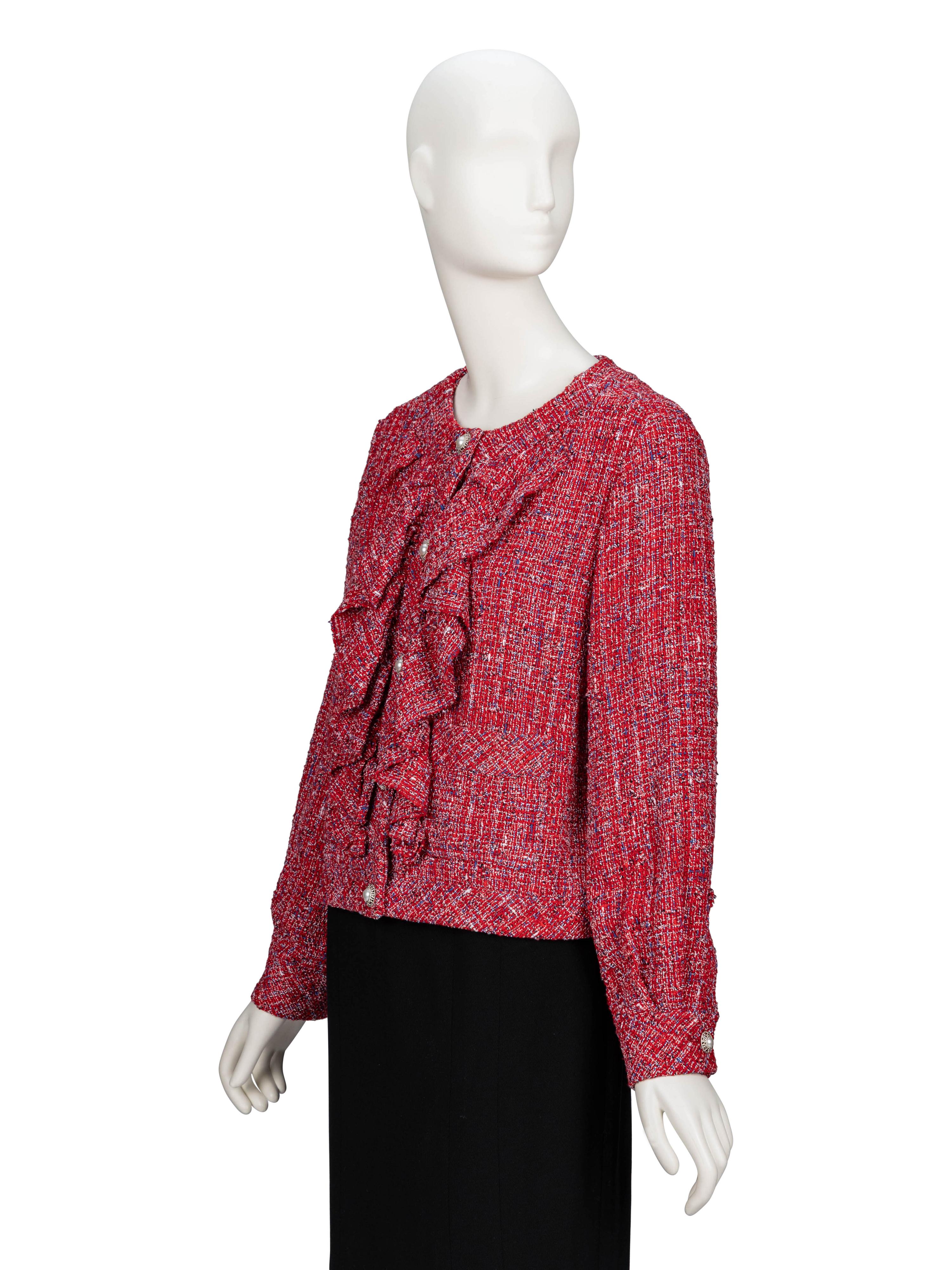 Chanel, Red Tweed Cardigan Jacket