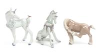 Three Lladro Porcelain Figures Height of tallest 9 1/2 inches. — 20TH CENTURY