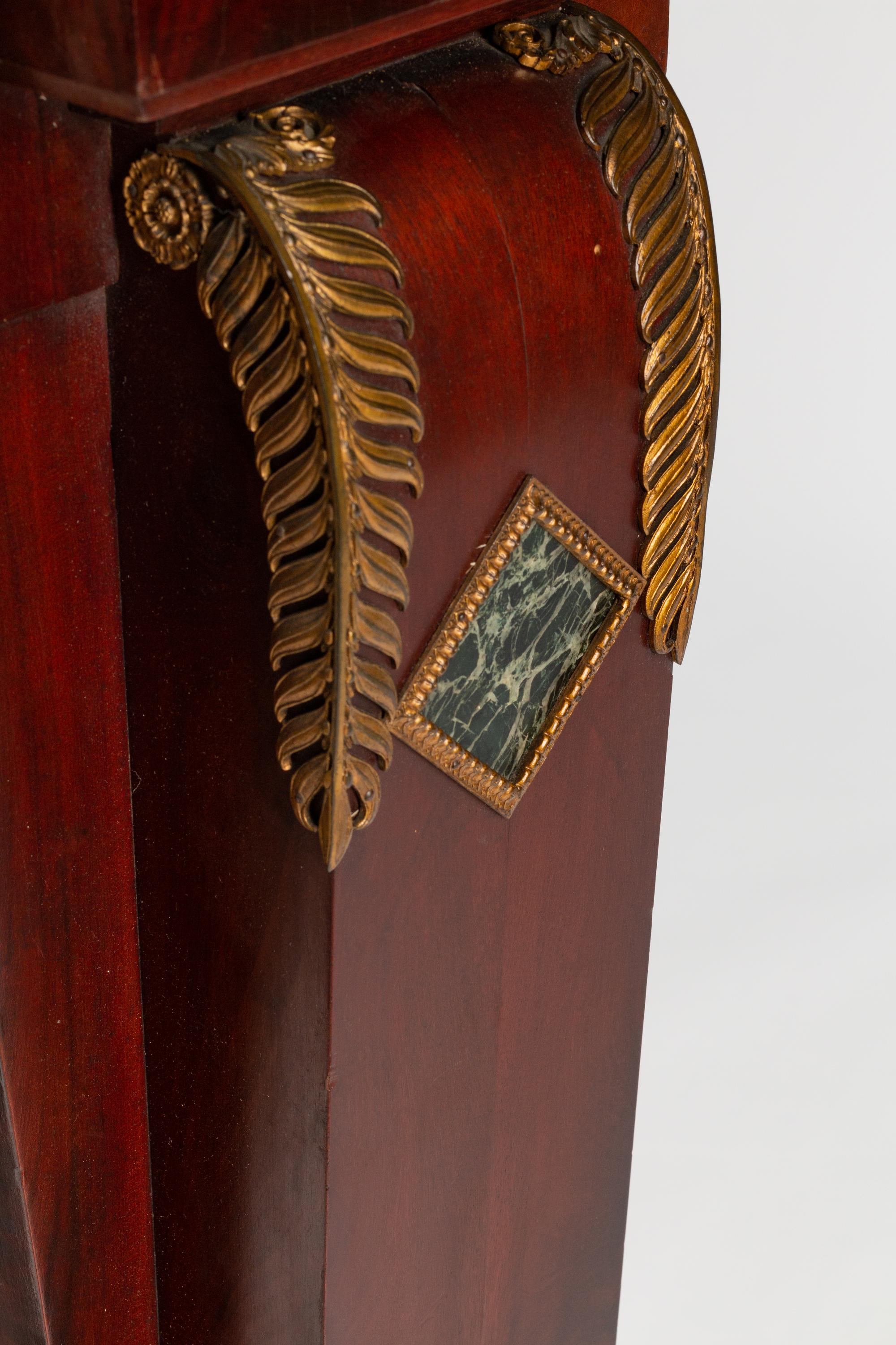 A Pair of Baltic Neoclassical Style Gilt-Bronze-Mounted Mahogany Pedestals