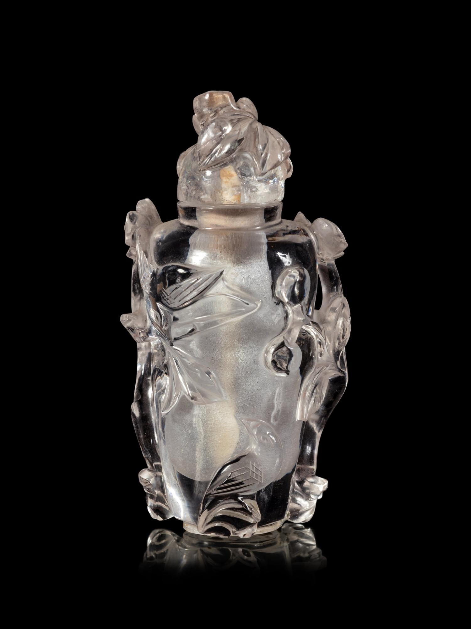 A Carved Rock Crystal Snuff Bottle