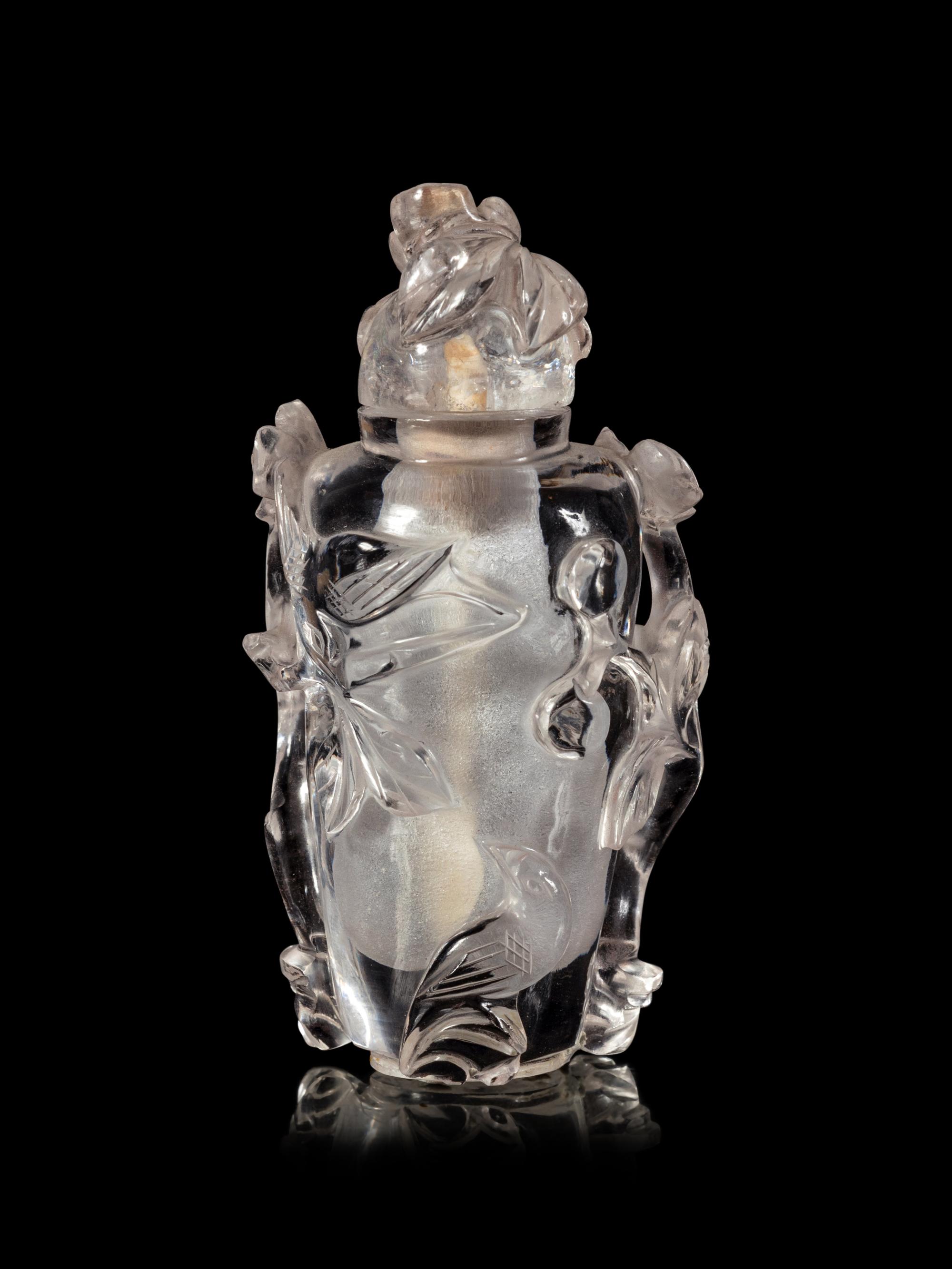 A Carved Rock Crystal Snuff Bottle