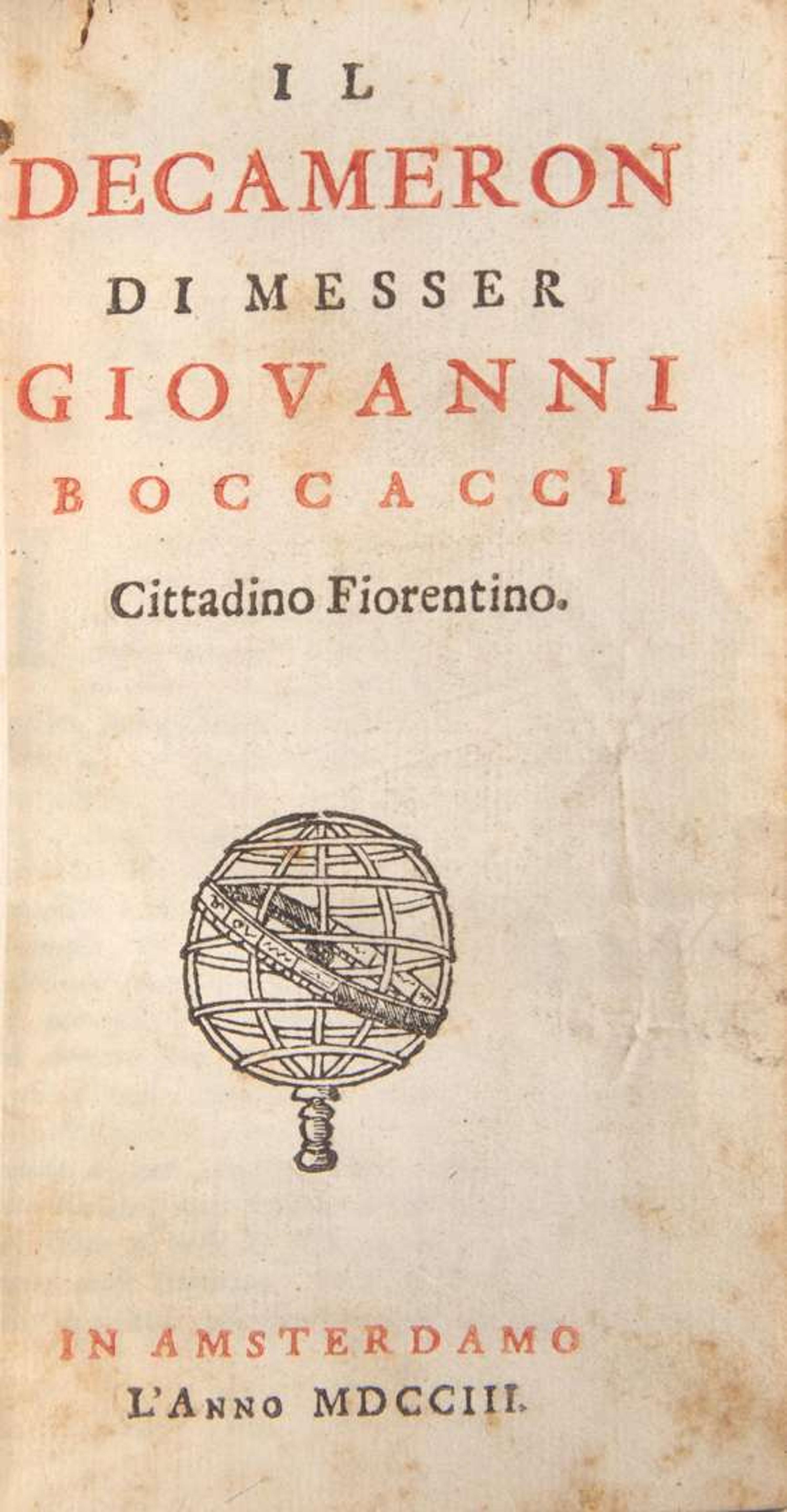 [Literature] Boccaccio, Giovanni: Group of 12 Works
