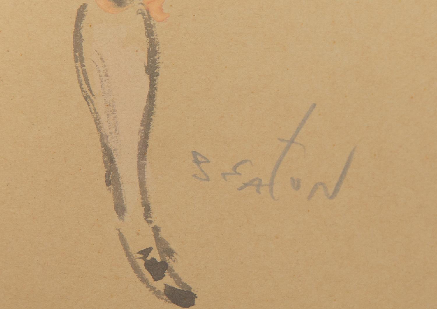 Three Framed Watercolor Costume Studies Attributed to Cecil Beaton