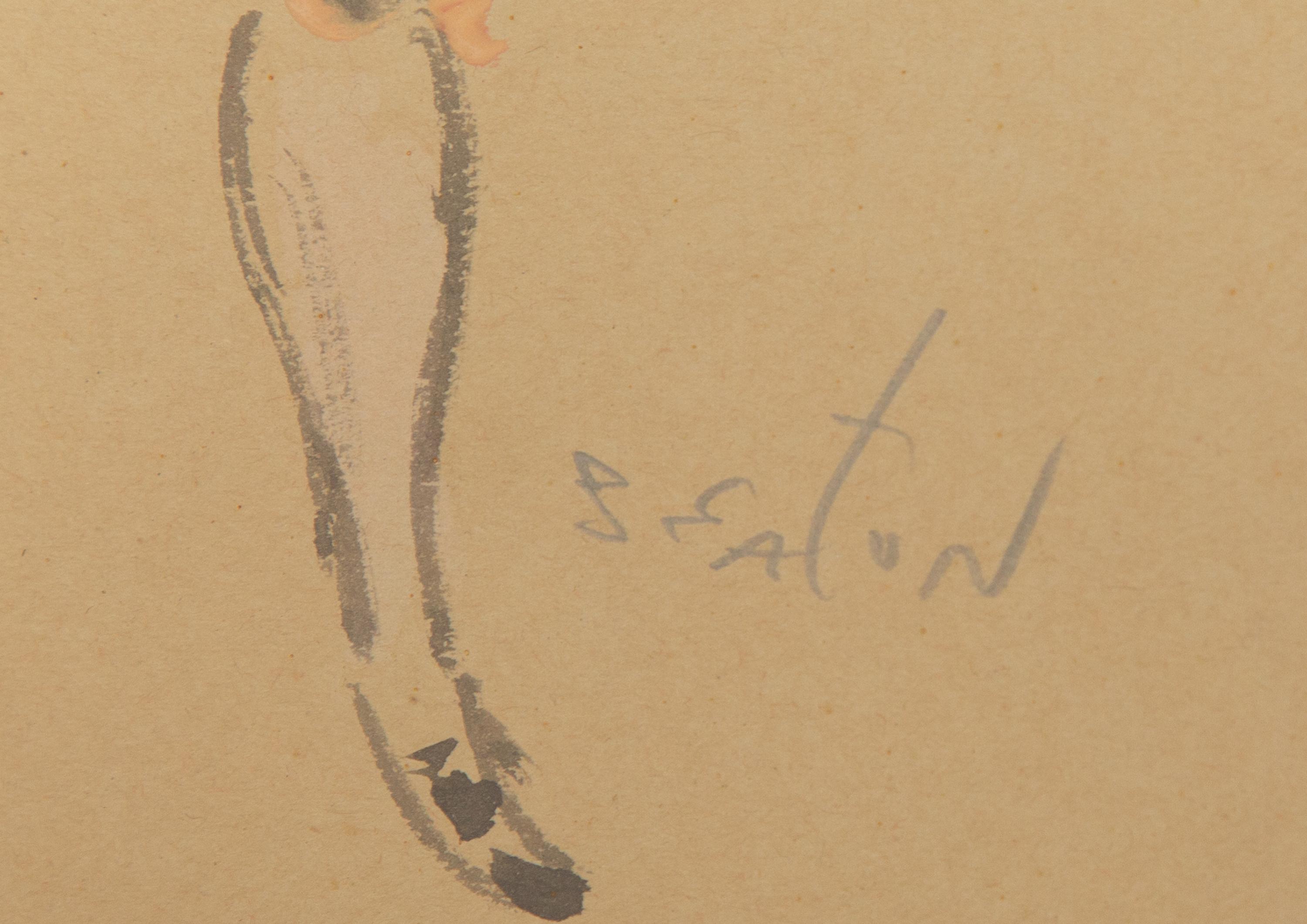 Three Framed Watercolor Costume Studies Attributed to Cecil Beaton