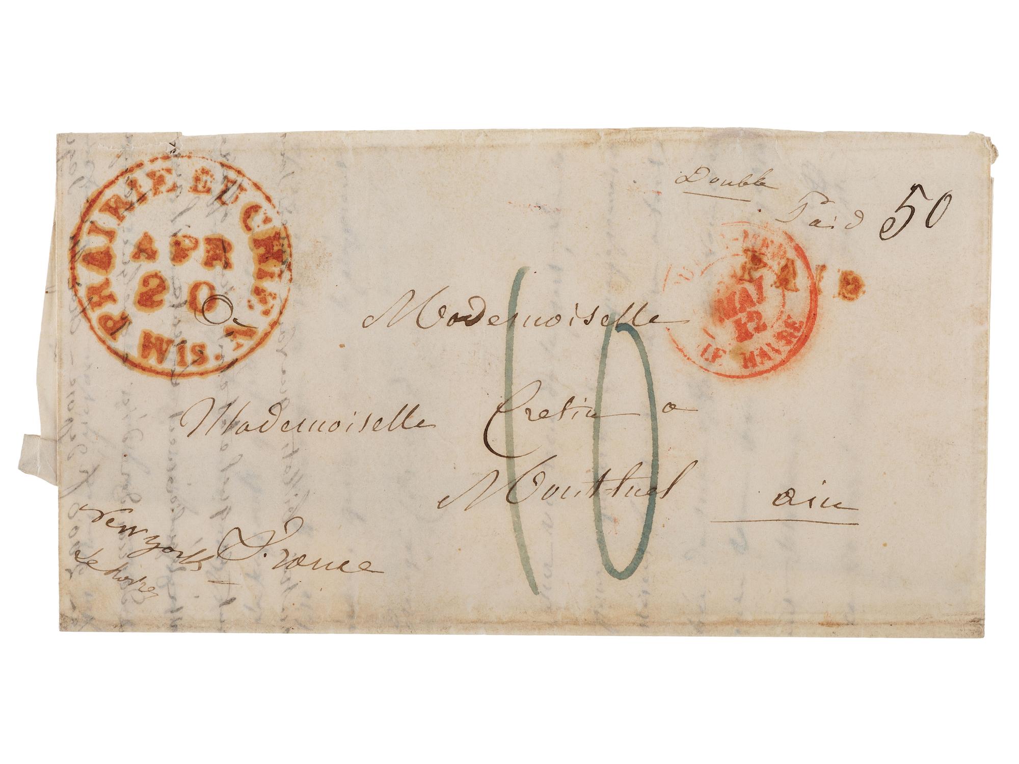 CRETIN, Joseph (1799-1857). Autograph letter twice-signed ("Jh. Crétin") as vicar-general of the western Catholic diocese encompassing portions of Wisconsin and Iowa. Prairie du Chien, Wisconsin Territory. 20 April 1842.