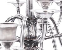 An Impressive Pair of Harald Nielsen Designed Georg Jensen Silver Thirteen-Light Candelabra