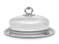 An English Silver-Plate Meat Dome and Associated Tray