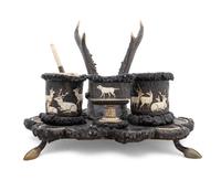 A German Stag-Antler Inkstand