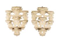 A Pair of Northern European Cream-Painted Brackets