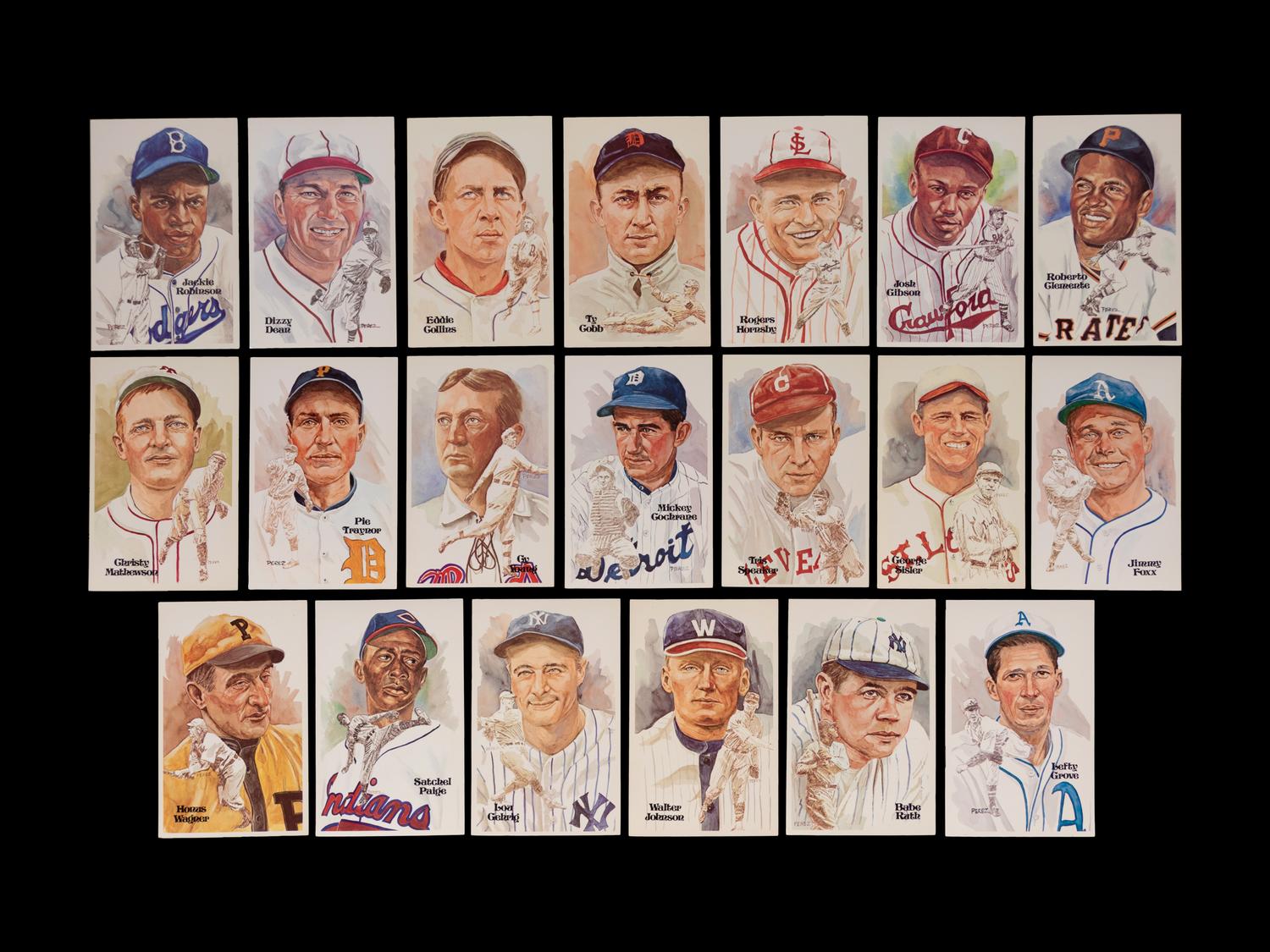 A Collection of 24 Legends of Baseball First Day of Issue Perez Steele Postcards,
