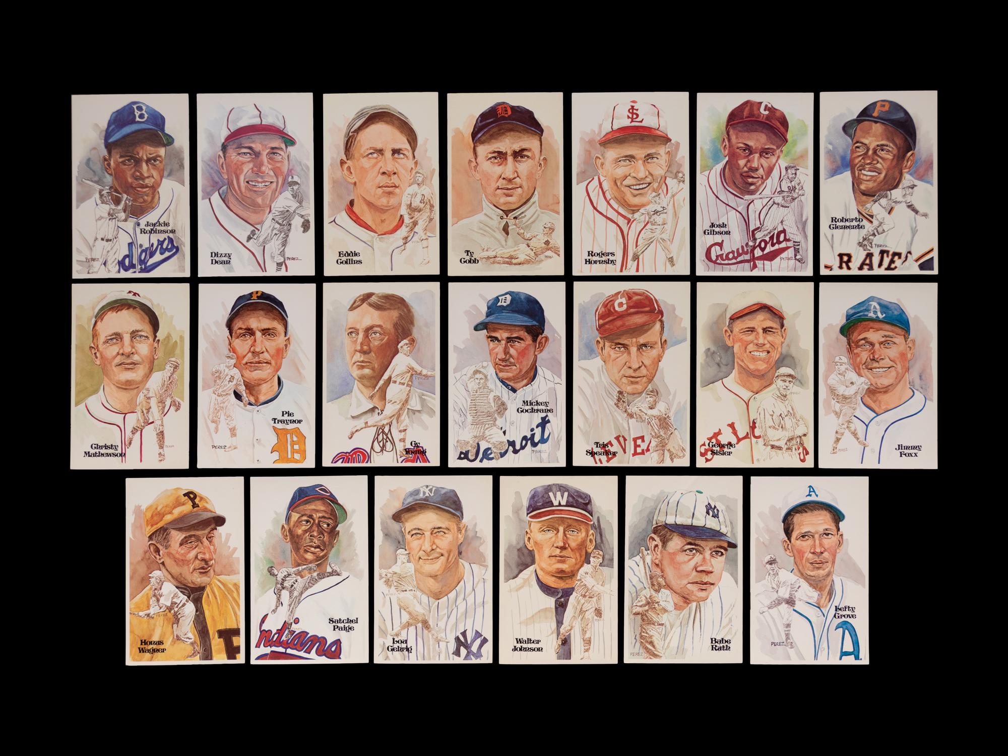 A Collection of 24 Legends of Baseball First Day of Issue Perez Steele Postcards,