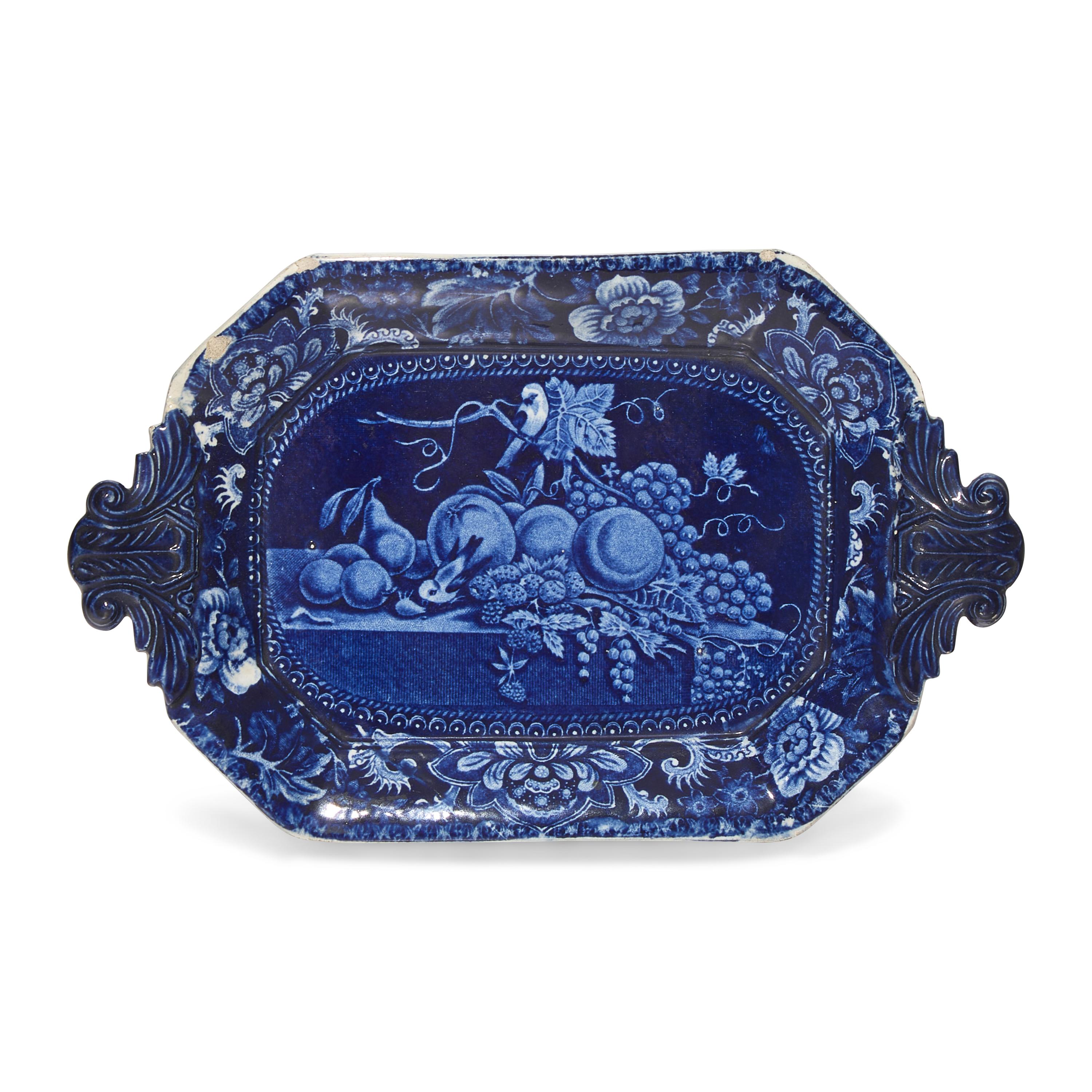 A Group of Six Staffordshire Historical Blue Table Articles
