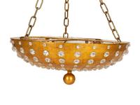 A Pair of French Gilt Metal and Cut Glass Plafonniers