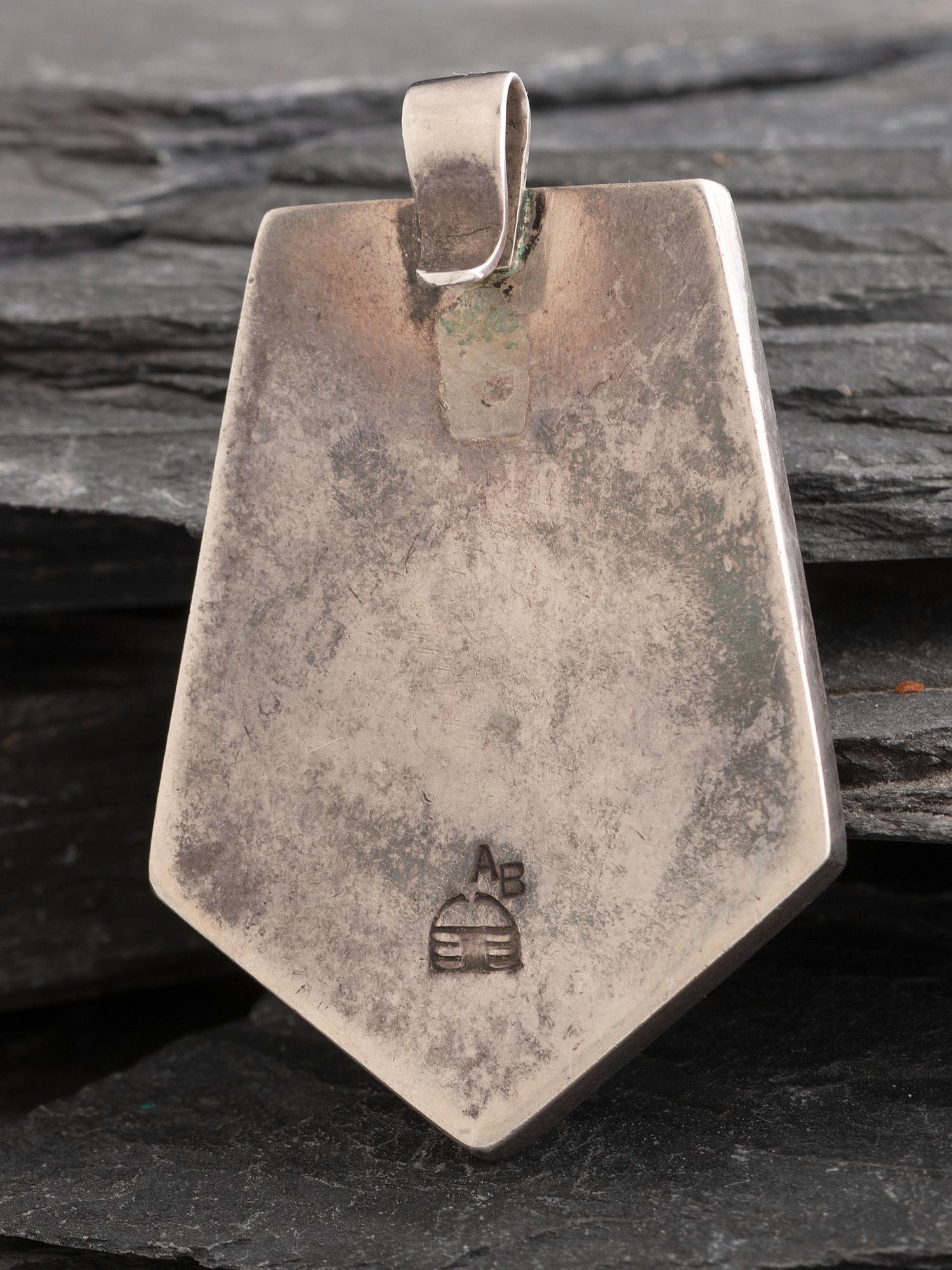 Navajo Sterling Silver, Turquoise, and Ironwood Pendant