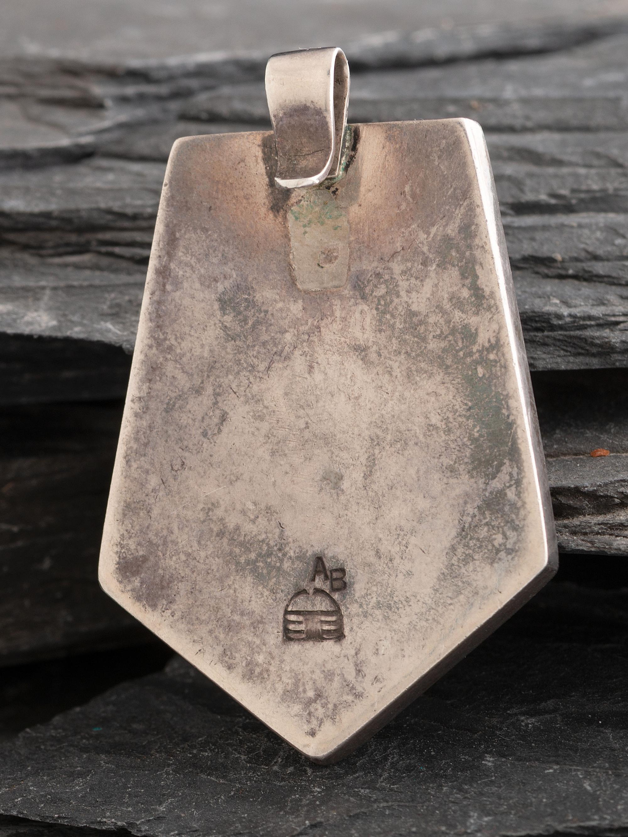 Navajo Sterling Silver, Turquoise, and Ironwood Pendant