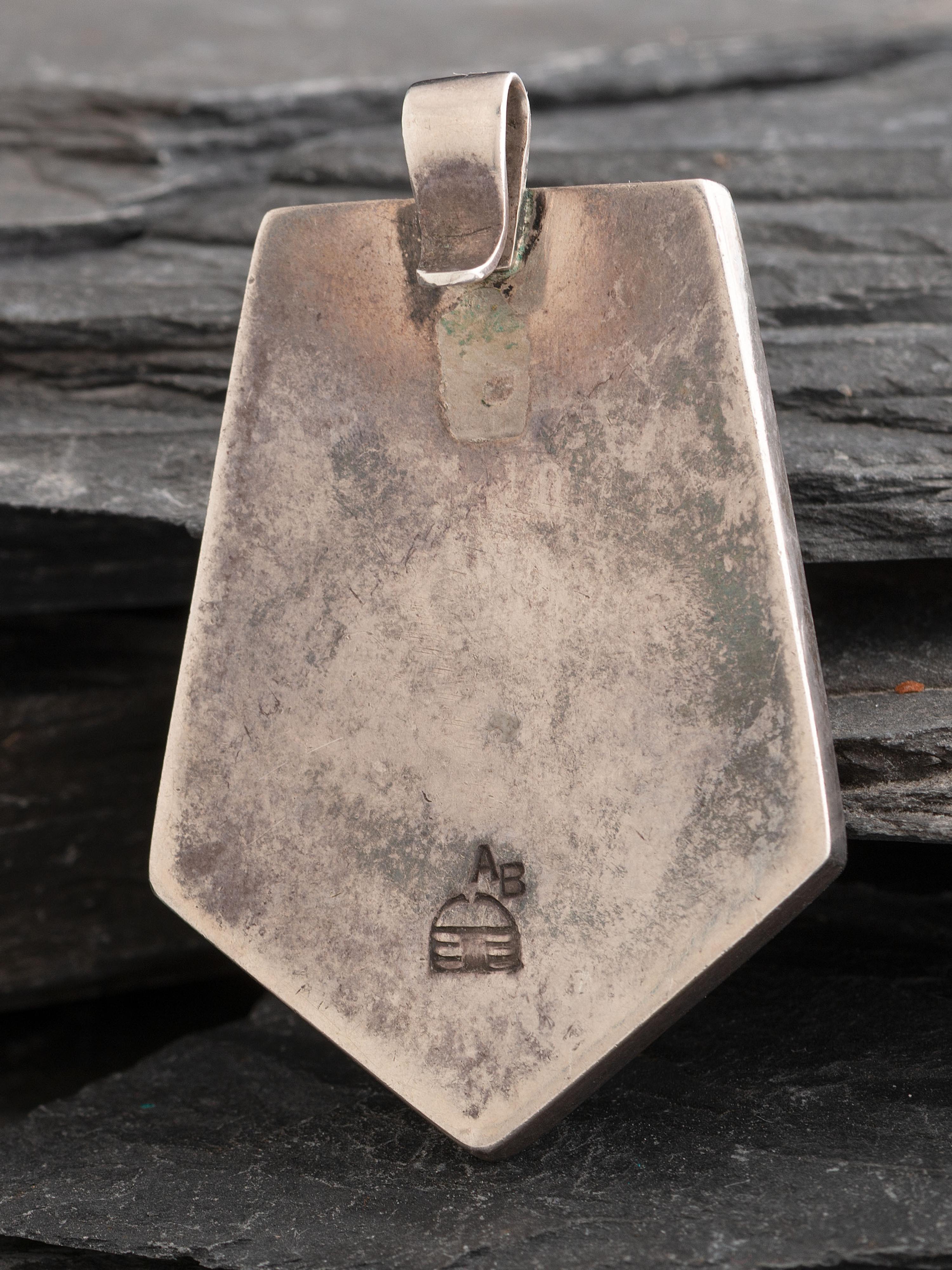 Navajo Sterling Silver, Turquoise, and Ironwood Pendant