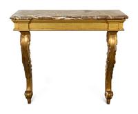A Continental Giltwood Marble-Top Pier Table