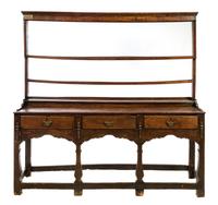 An Oak Welsh Cupboard Height 69 1/4 x width 70 1/2 x depth 18 1/2 inches. — 19TH CENTURY