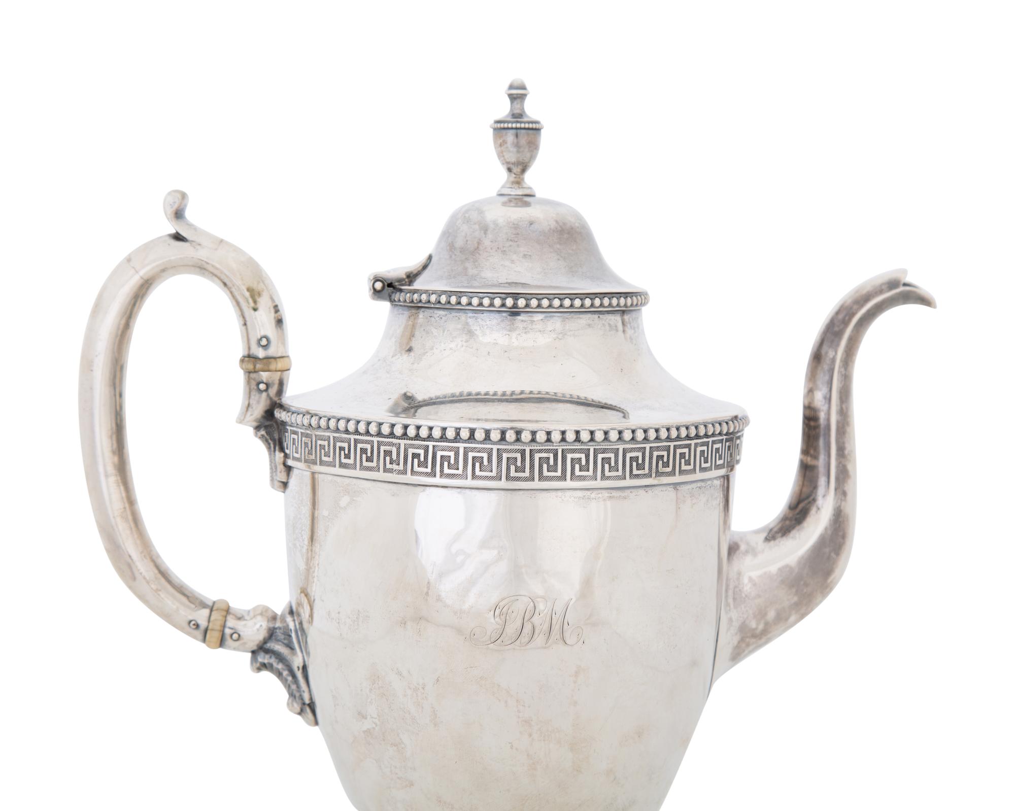 An American Coin Silver Teapot and Covered Sugar — BAILEY & CO., CHESTNUT STREET, PHILADELPHIA
