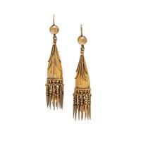 ETRUSCAN REVIVAL, YELLOW GOLD EARRINGS