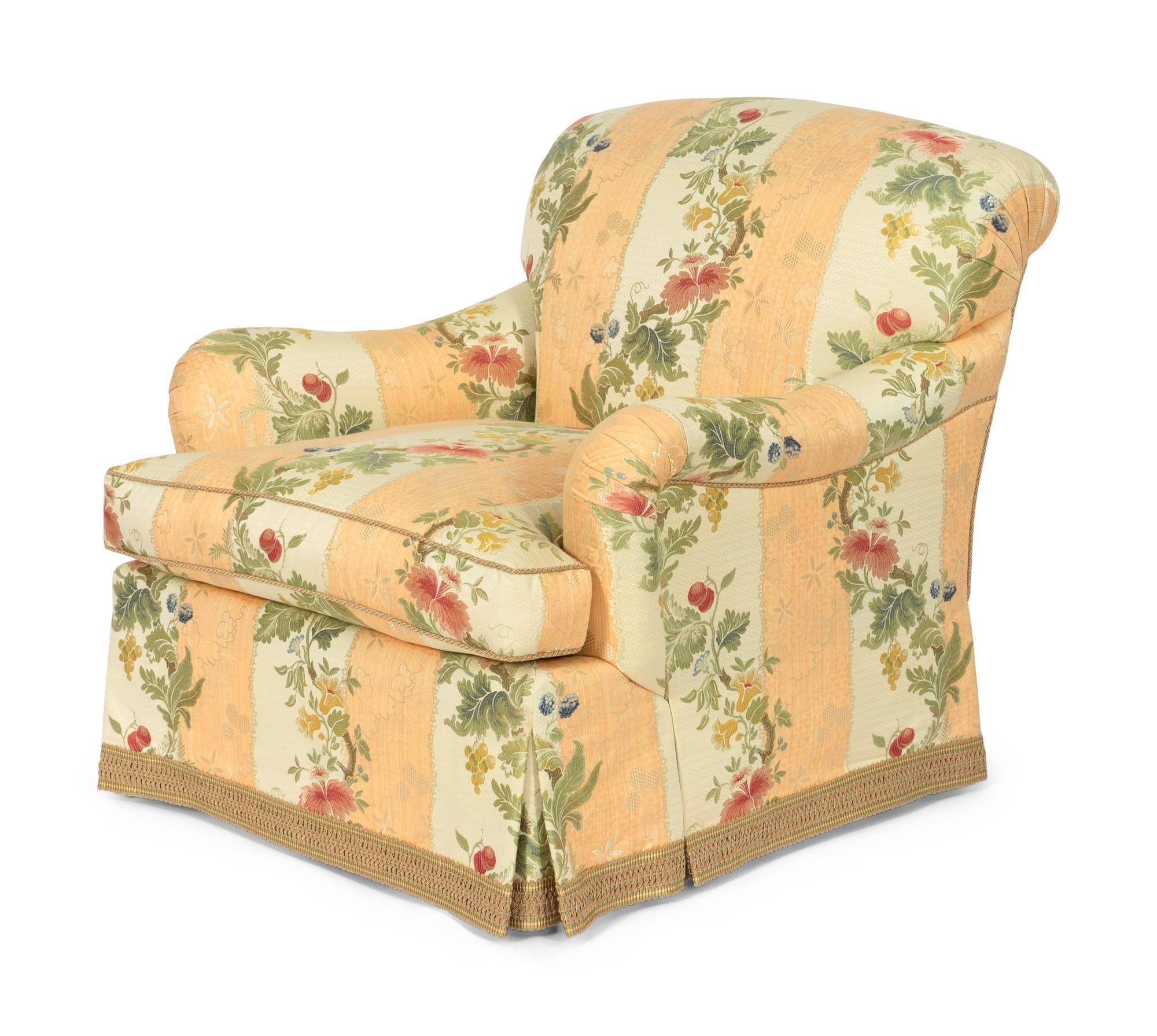 A Bridgewater Style Club Chair with Scalamandré Upholstery