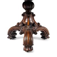 A Late William IV Carved Walnut and Specimen Marble Center Table