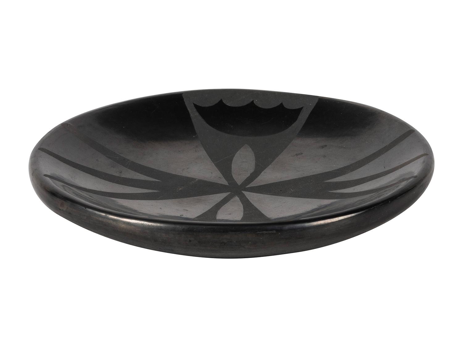 Black-on-black Pottery Plate