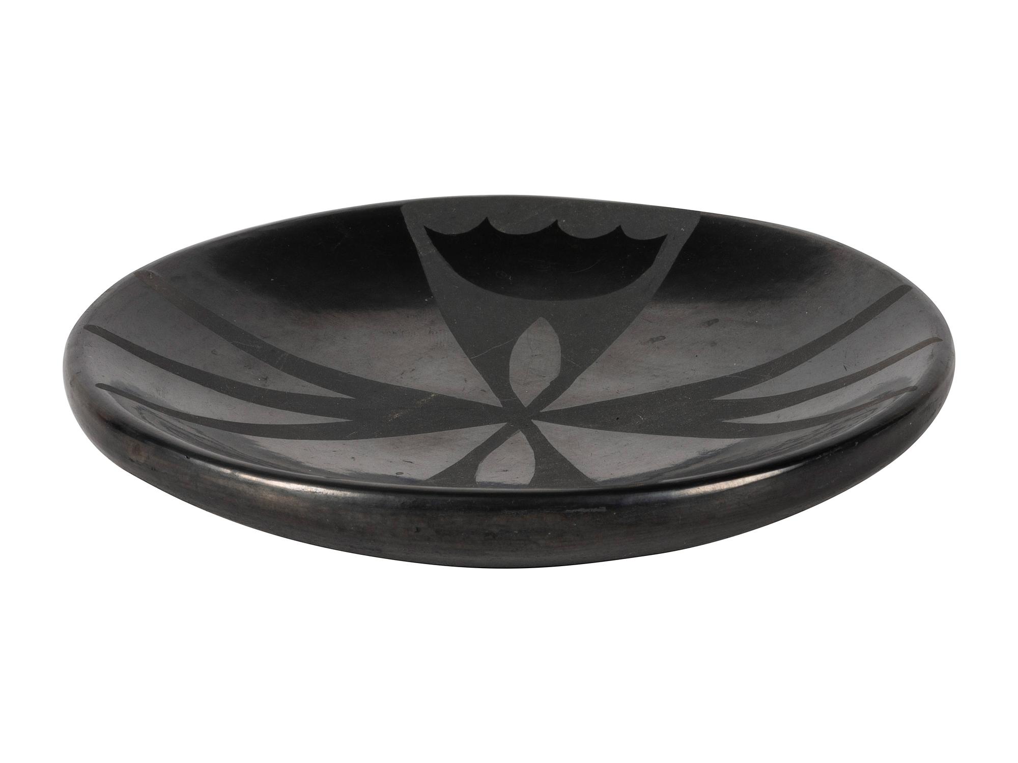 Black-on-black Pottery Plate