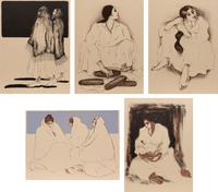Complete Portfolio of Five Prints , Homage to Navajo Women , edition 23/70