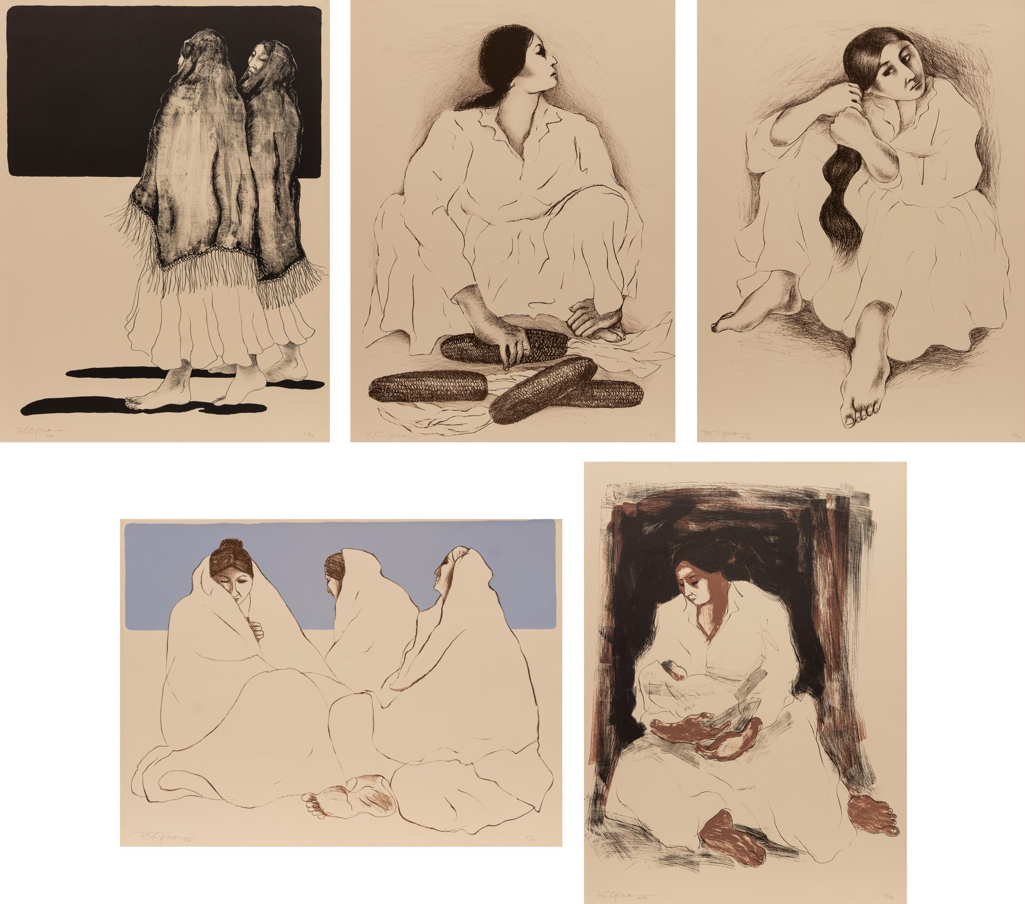 Complete Portfolio of Five Prints , Homage to Navajo Women , edition 23/70