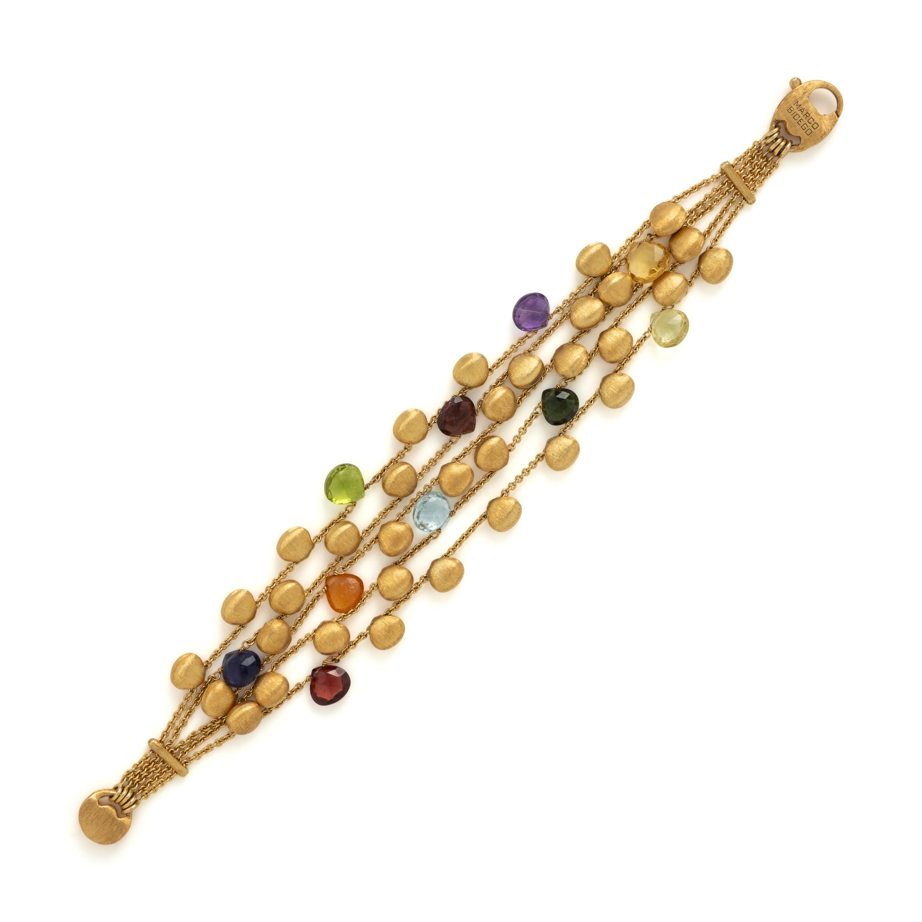 Marco Bicego, 'Paradise', Yellow Gold and Gemstone Bracelet