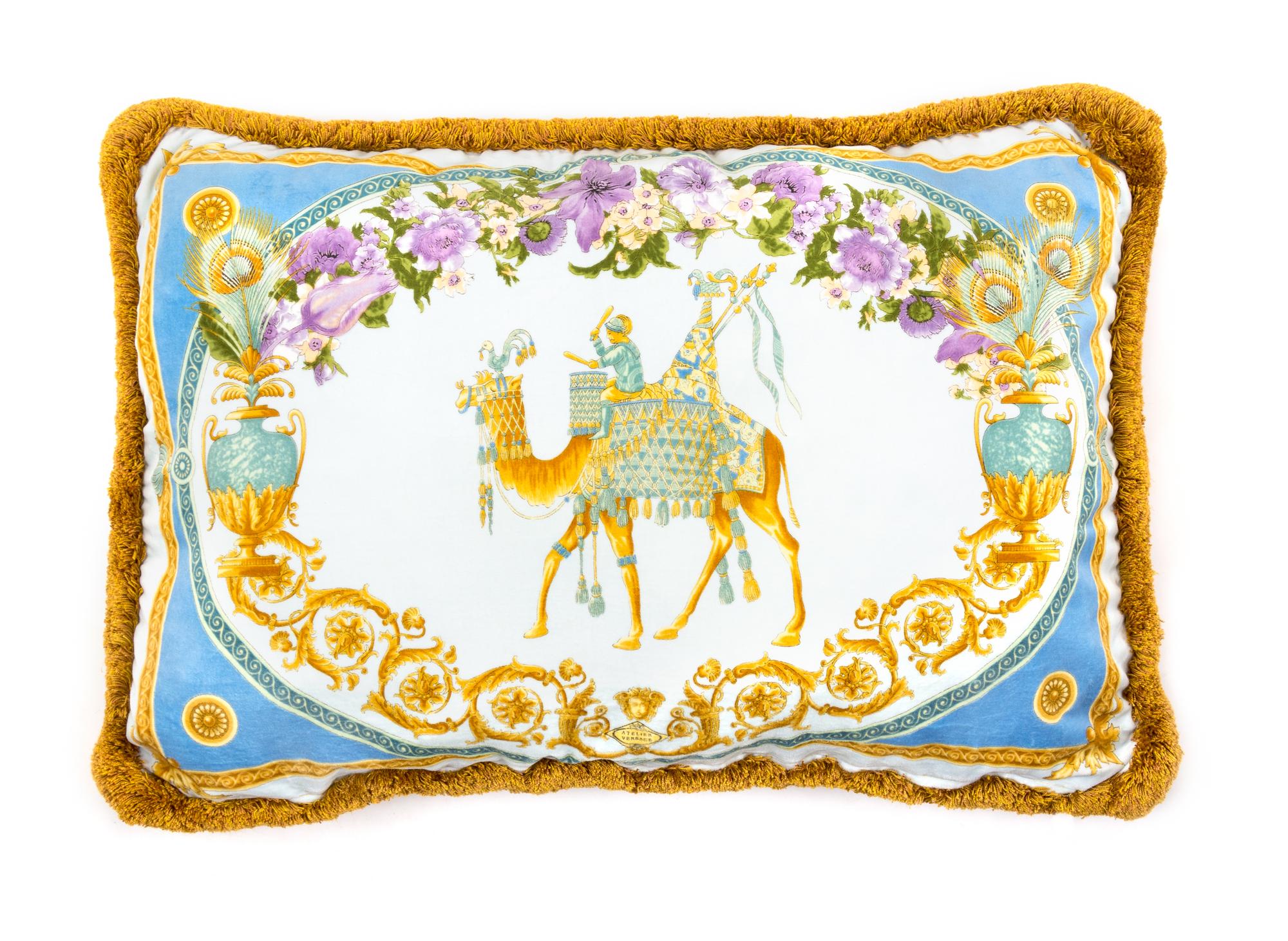 A Gianni Versace Silk Pillow Cover, 25" x 18".