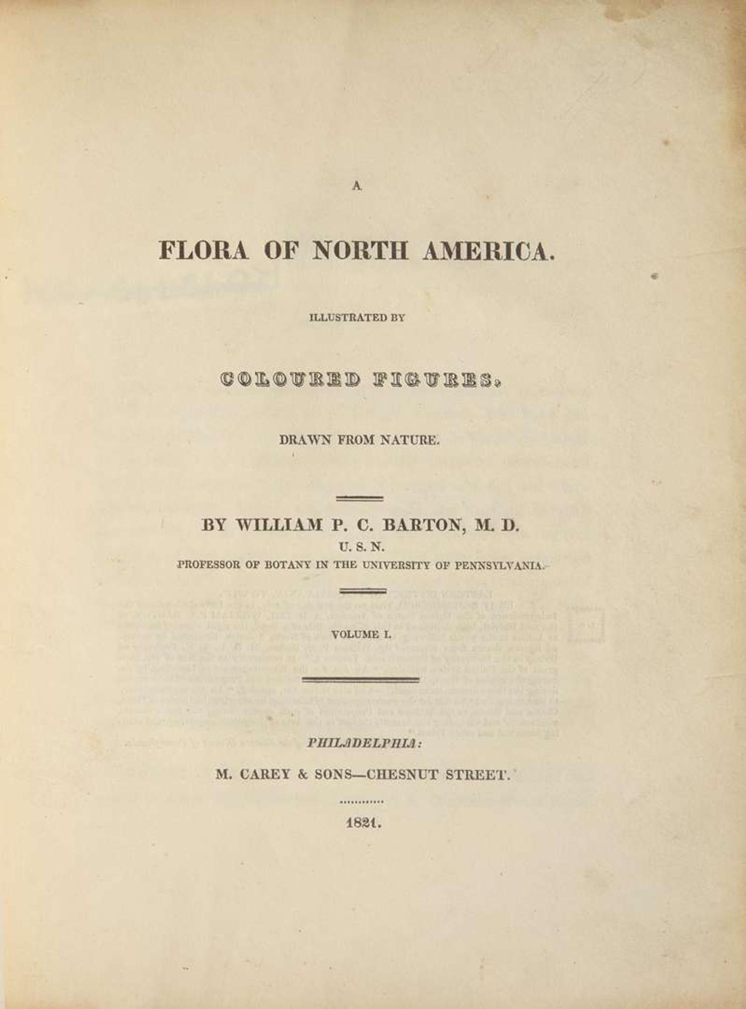 [Color-Plate Books] Barton, William P.C.: A Flora of North America…