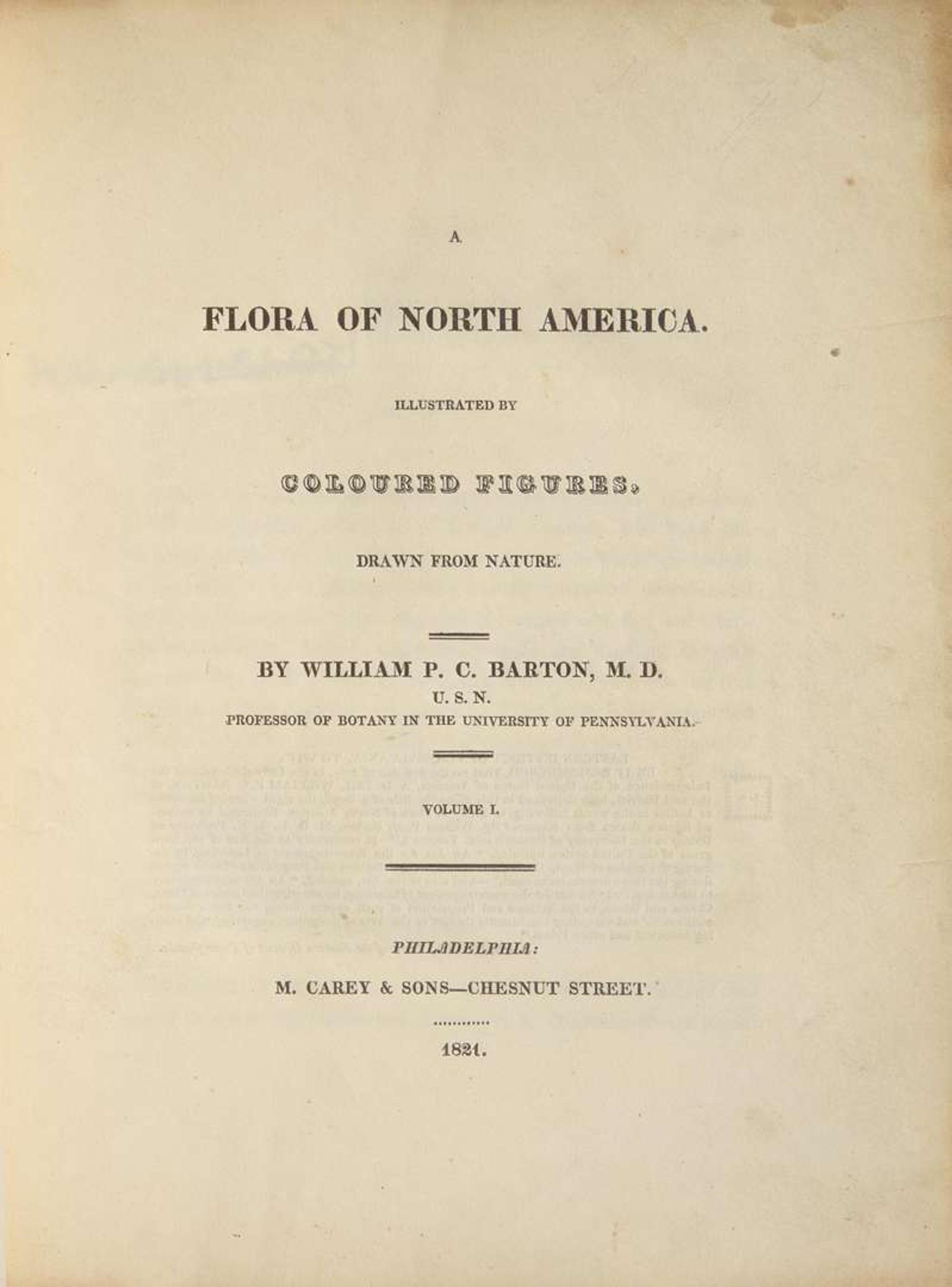 [Color-Plate Books] Barton, William P.C.: A Flora of North America…