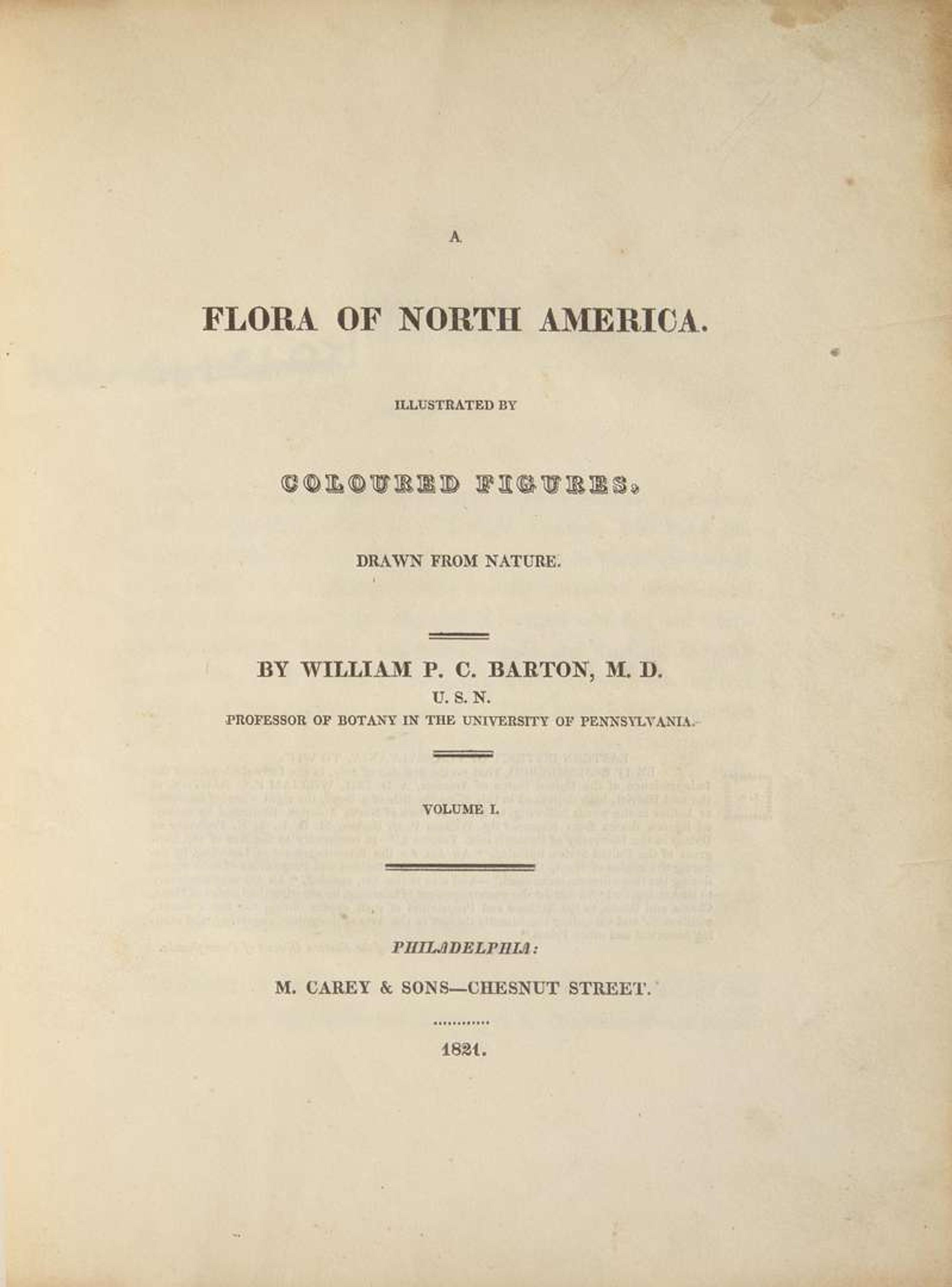 [Color-Plate Books] Barton, William P.C.: A Flora of North America…
