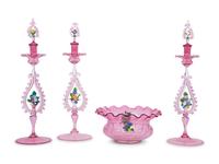 A Venetian Glass Table Garniture
