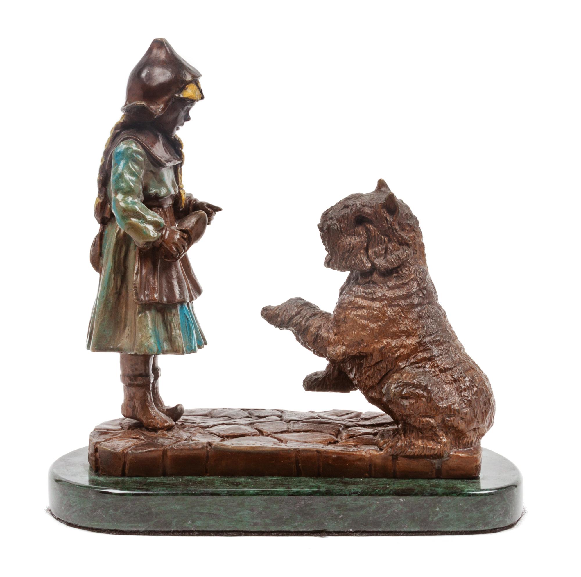 A Bronze Bouvier des Flandres Figural Group Height 9 3/4 x width 9 1/2 x depth 6 inches. — Chris Baldwin (American, 20th century)