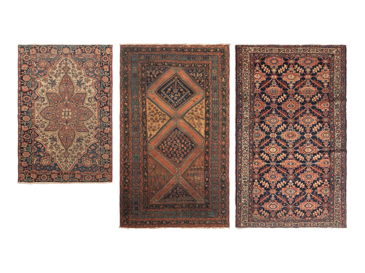 Three Persian Wool Area Rugs