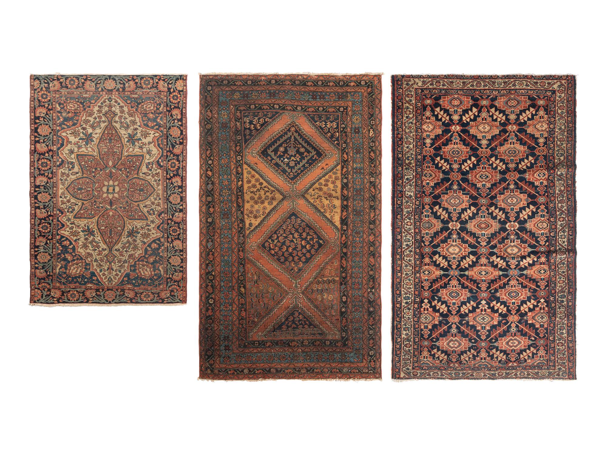 Three Persian Wool Area Rugs