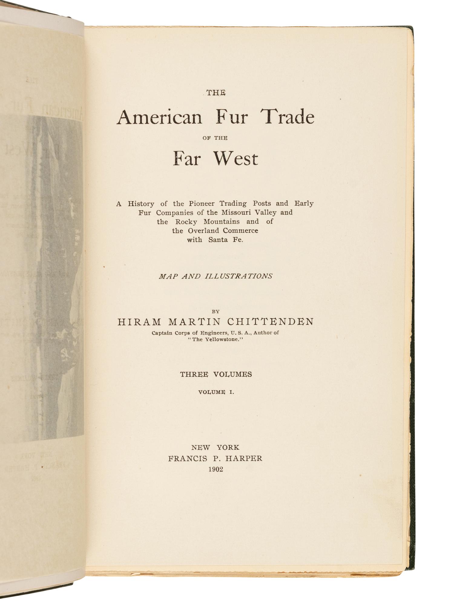 [FUR TRADE]. LARPENTEUR, Charles (1803-1872). Forty Years a Fur Trader on the Upper Missouri. Elliott COUES, editor. New York: Francis P. Harper, 1898.