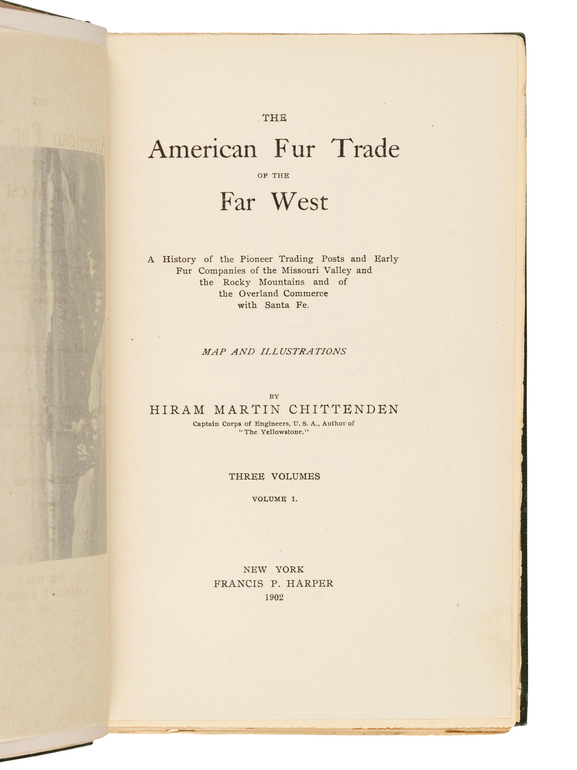 [FUR TRADE]. LARPENTEUR, Charles (1803-1872). Forty Years a Fur Trader on the Upper Missouri. Elliott COUES, editor. New York: Francis P. Harper, 1898.