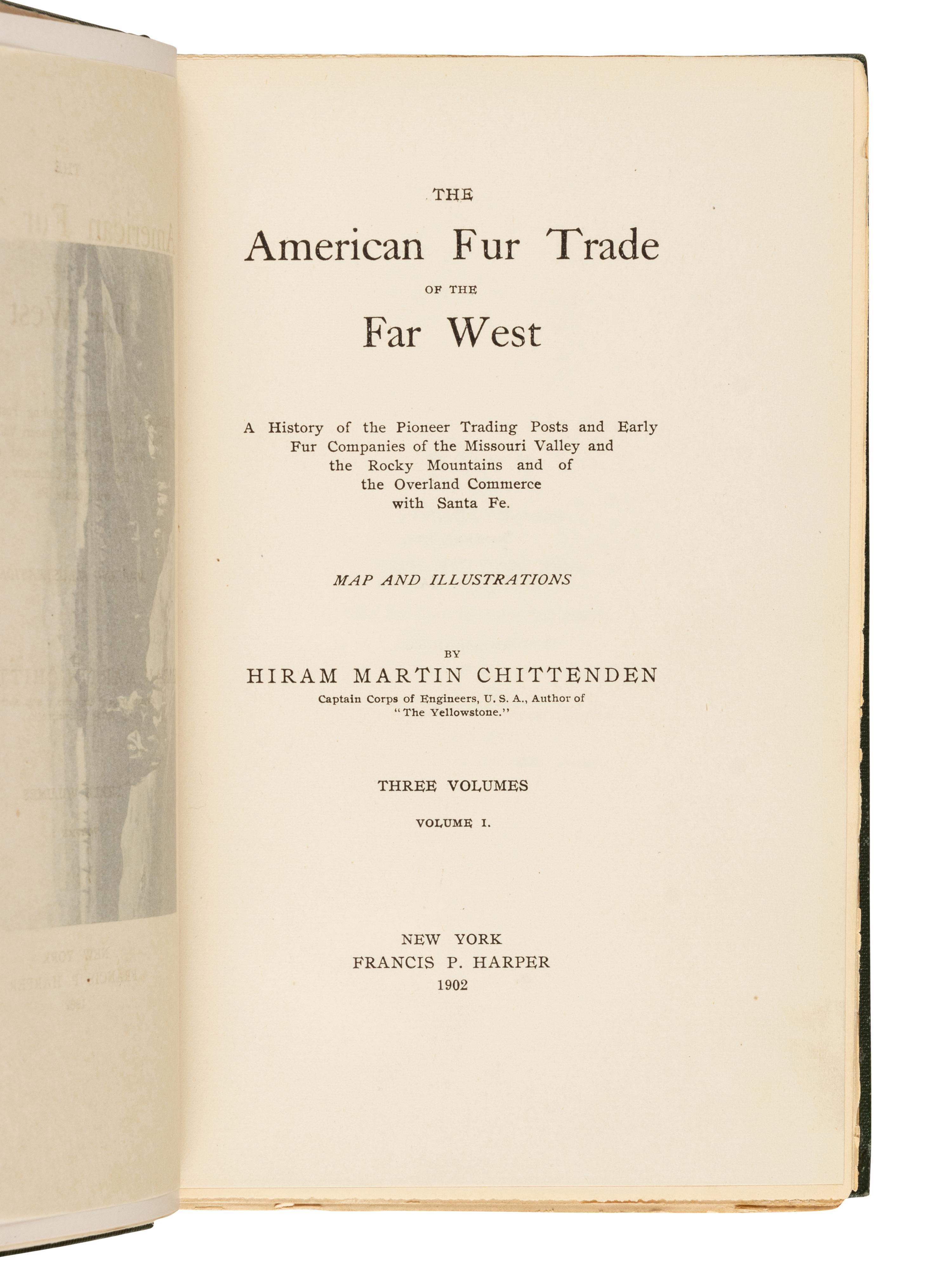 [FUR TRADE]. LARPENTEUR, Charles (1803-1872). Forty Years a Fur Trader on the Upper Missouri. Elliott COUES, editor. New York: Francis P. Harper, 1898.