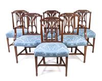 A Set of Eight Sheraton Style Mahogany Dining Chairs Height 35 inches. — LATE 19TH CENTURY