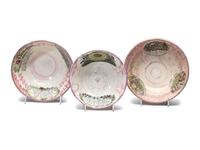 Four Sunderland Luster Center Bowls