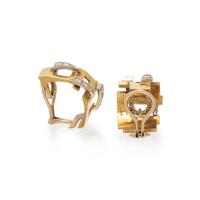 BICOLOR GOLD AND DIAMOND EARRINGS