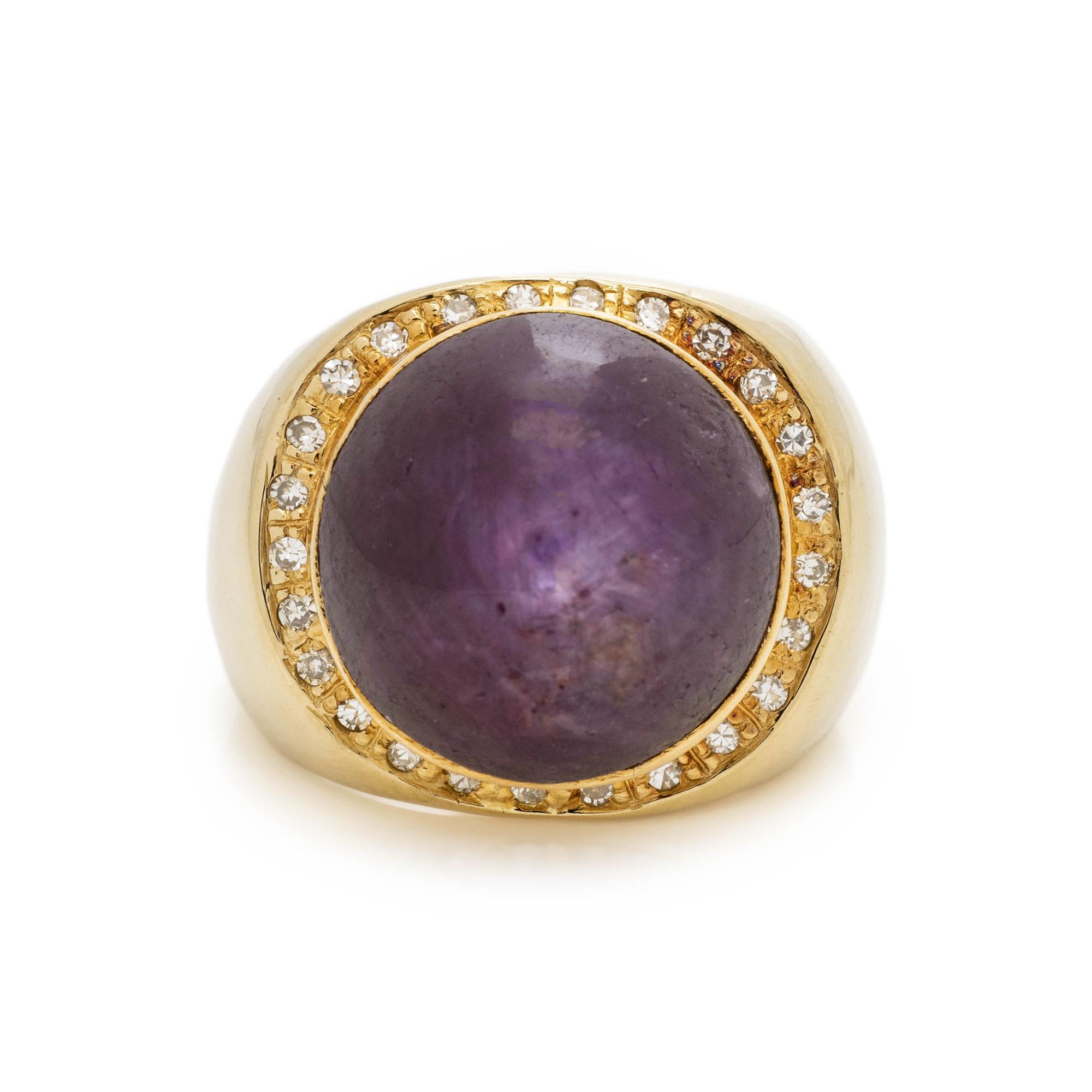 STAR RUBY AND DIAMOND RING