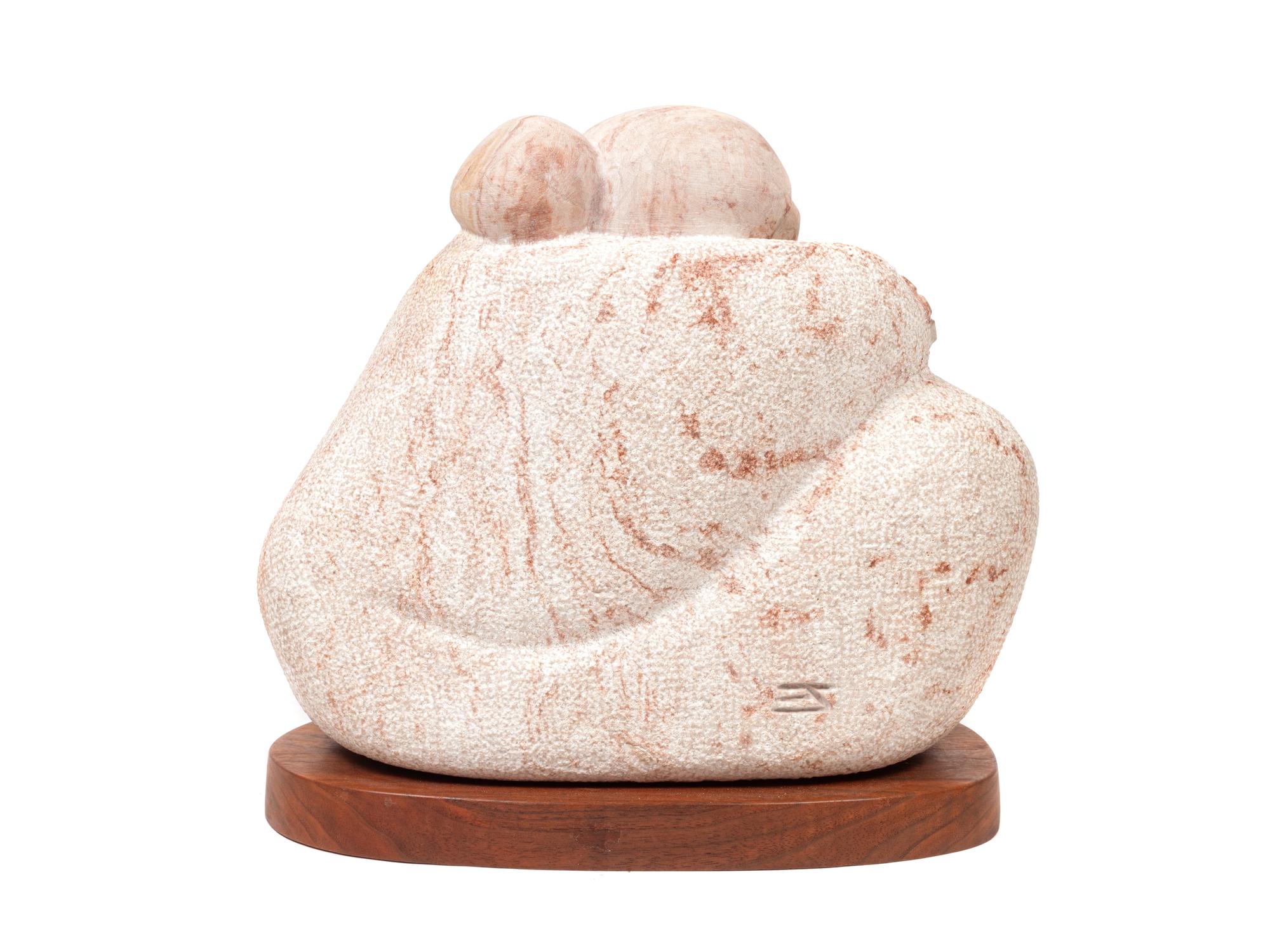 Alabaster Sculpture of a Maiden with Turquoise Earring