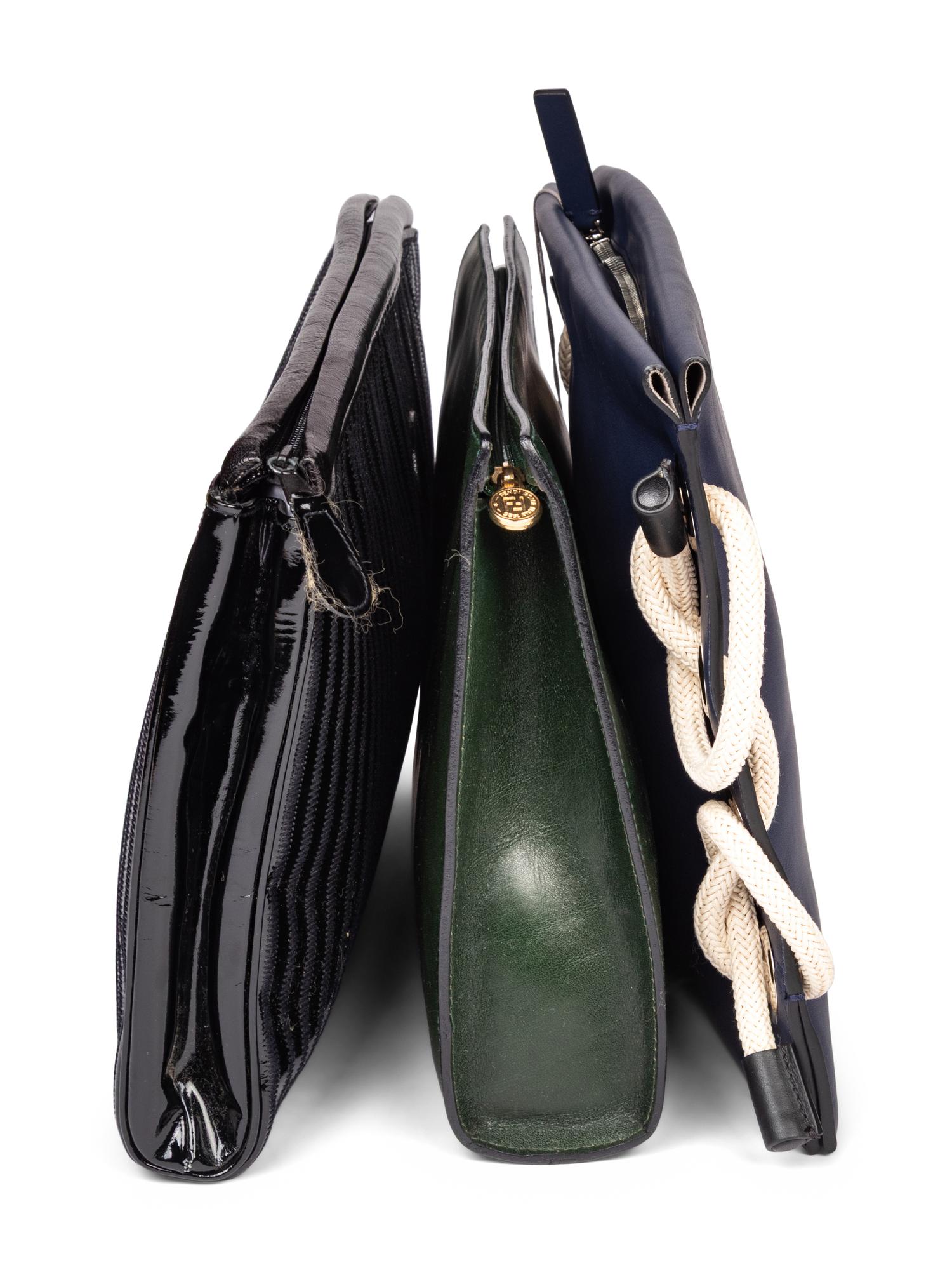 Fendi & Marni, Three Flat Leather Clutches