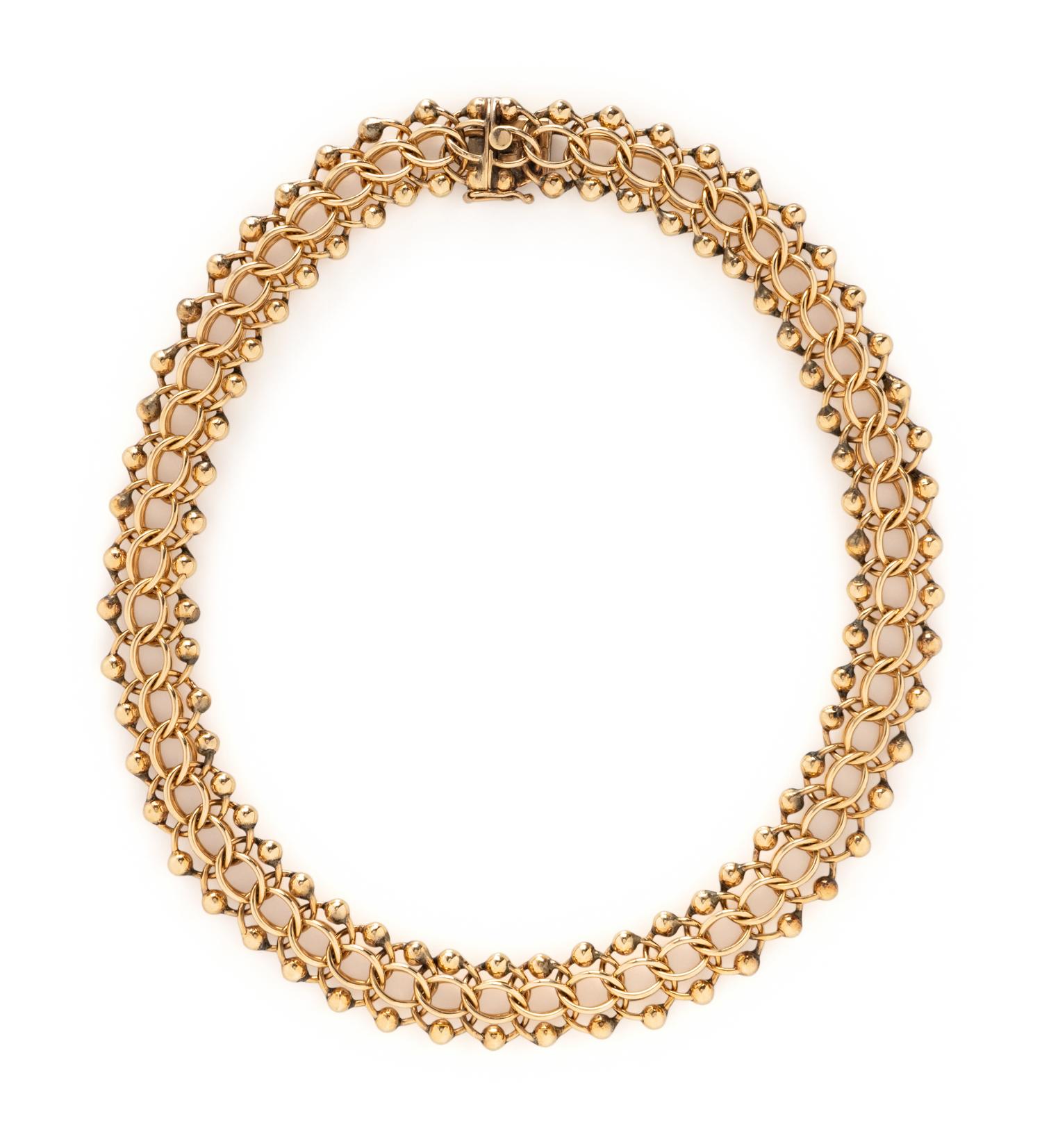 YELLOW GOLD FANCY LINK NECKLACE