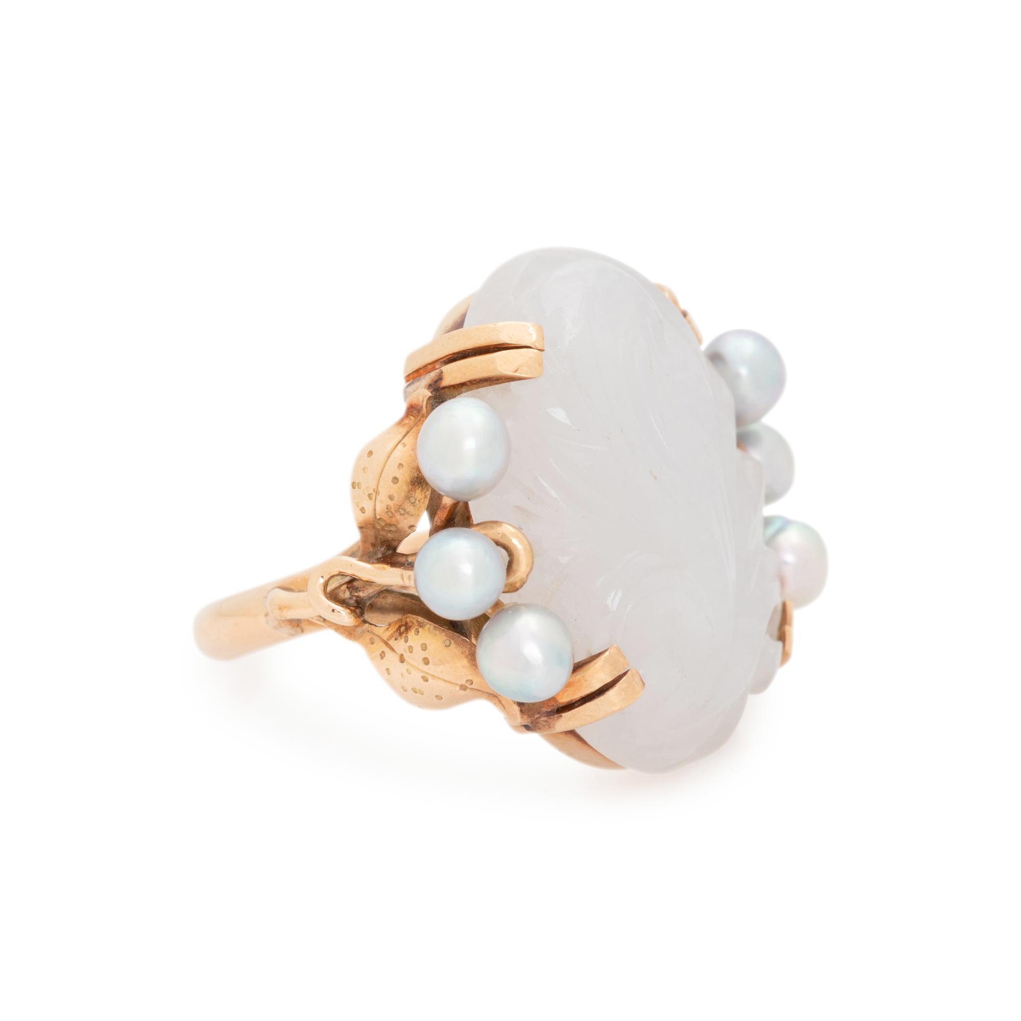 JADE AND PEARL RING